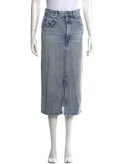 Pre-owned Isabel Marant Distressed Accents Midi Length Skirt In Blue