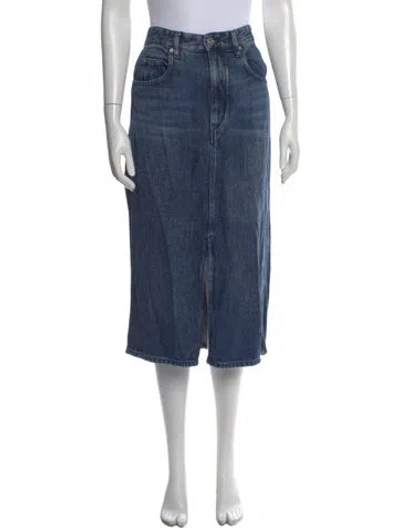 Pre-owned Isabel Marant Distressed Accents Midi Length Skirt W/ Tags In Blue