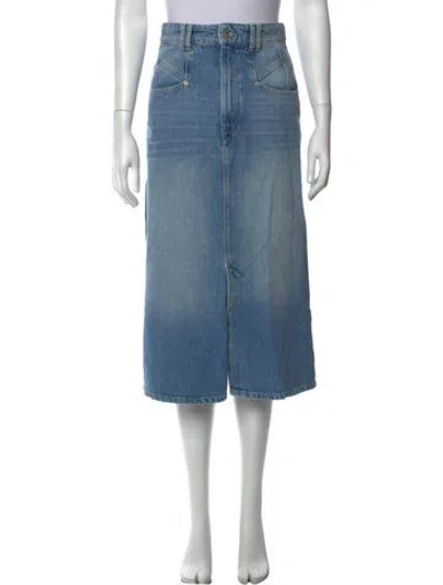Pre-owned Isabel Marant Distressed Accents Midi Length Skirt W/ Tags In Blue