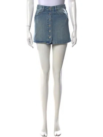Pre-owned Isabel Marant Distressed Accents Mini Skirt In Blue