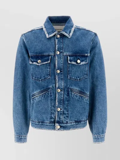 Isabel Marant Distressed Denim Jacket Patch Pockets