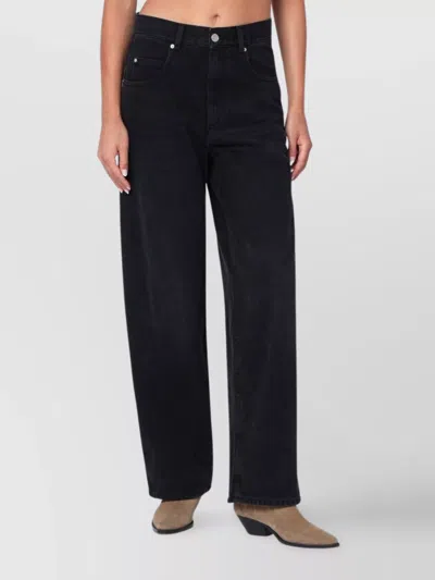 ISABEL MARANT DISTRESSED DENIM TROUSERS WITH WIDE-LEG DESIGN