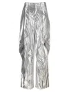 Isabel Marant Divina Metallic Coated Cotton-blend Barrel-leg Pants