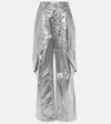 Isabel Marant Divina Wide-leg Cargo Jeans In Silver