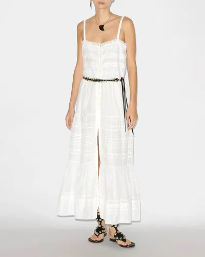Isabel Marant Divine Cotton Voile Maxi Dress In White