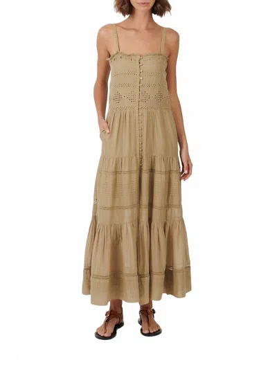 Isabel Marant Divine Straight Neck Dress In Light Khaki In Brown