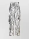 Isabel Marant Divina Metallic Coated Cotton-blend Barrel-leg Pants In Silver