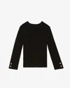 Isabel Marant Ribbed Button-detail Sweater In Black