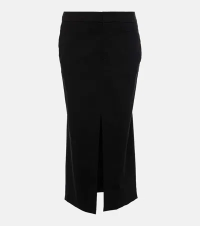 Isabel Marant Dixina Linen-blend Midi Skirt In Black