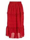 Isabel Marant Diya Midi Skirt In Red