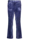 Isabel Marant Mid-rise Corduroy Cropped Trousers In Purple