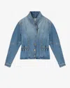 Isabel Marant Dolie Puffed-sleeve Jacket In Blue