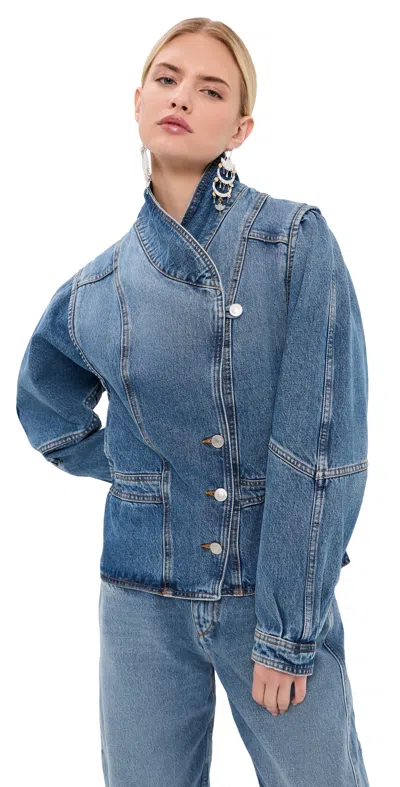 Isabel Marant Tailored Blazer Jacket Front Pockets Long Sleeves In Blue