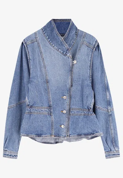 Isabel Marant Dolie Washed Denim Jacket In Multi