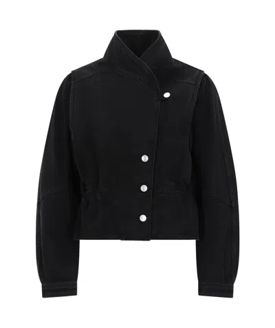 Isabel Marant Button-up Denim Jacket In Black