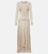 Isabel Marant Dolores Lace-trimmed Silk-blend Satin Gown In Sand