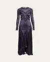 Isabel Marant Dolores Lacy Satin Dress In Black