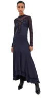 Isabel Marant Dolores Silk-blend Satin And Corded Lace Maxi Dress In Black