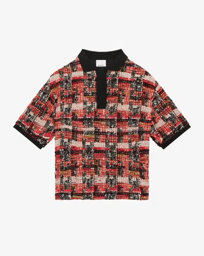 Isabel Marant Dorian Top In Shell Pink-ecru