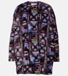 Isabel Marant Doriane Printed Puffer Coat In Purple