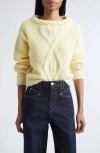 Isabel Marant Dorota Alpaca & Mohair Blend Cable Sweater In Yellow