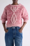 Isabel Marant Dorota Alpaca & Mohair Blend Cable Sweater In Pink