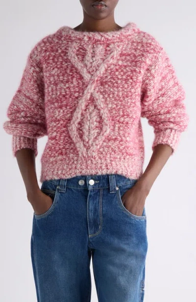 Isabel Marant Dorota Alpaca & Mohair Blend Cable Sweater In Pink