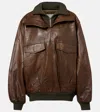 Isabel Marant Dorry Oversized Leather Jacket In Brown