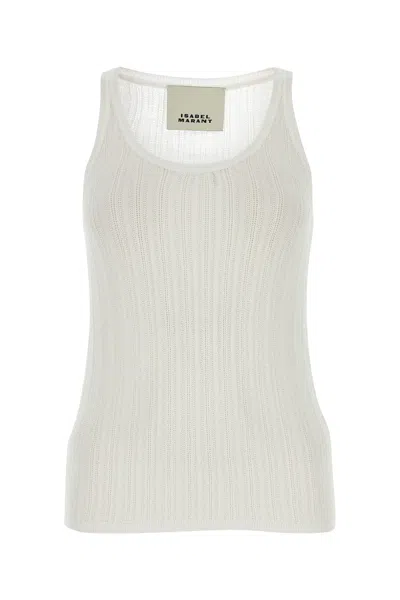Isabel Marant White Viscose Blend Dorsia Tank Top