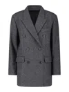 Isabel Marant Double-breasted Jacket With Notched Lapels In Gray