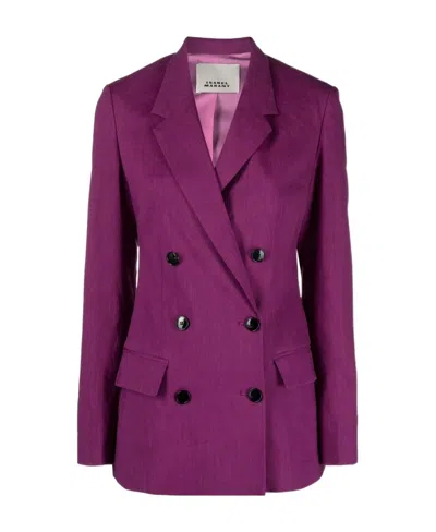 Isabel Marant Sheril Double-breasted Blazer In Purple