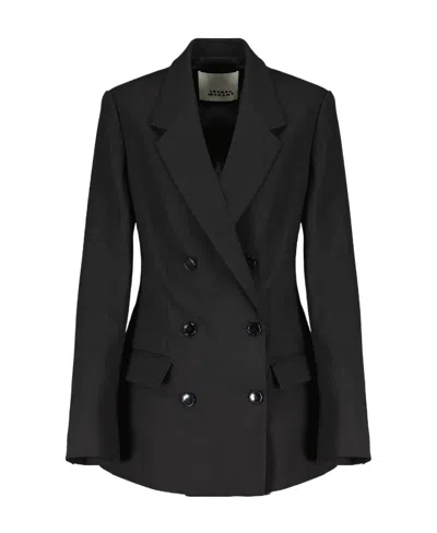 Isabel Marant Double-breasted Button-fastening Jacket In Black