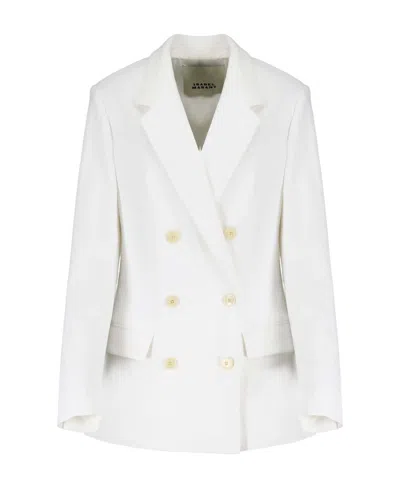 Isabel Marant Double-breasted Button-fastening Jacket In White