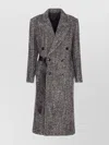 Isabel Marant Ebyane Chevron Wool-blend Tweed Coat In Black