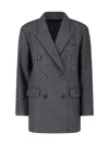 Isabel Marant Double-breasted Jacket With Notched Lapels In Gray