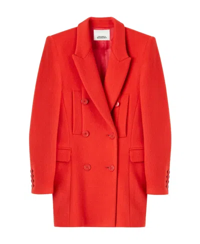 Isabel Marant Double Breasted Coat In Red