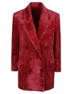 Isabel Marant Double-breasted Corduroy Jacket With Tailored Fit In Red
