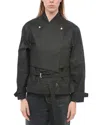 Isabel Marant Belted Waist Gokely Jacket With Band Collar In Black