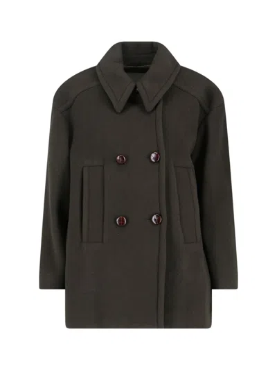 Isabel Marant Double-breasted Green Jacket With Structured Collar And Large Buttons