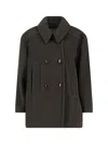 Isabel Marant Double-breasted Green Jacket With Structured Collar And Large Buttons In Green