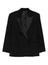 Isabel Marant Double-breasted Lapel Jacket In Black