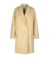 Isabel Marant Cotton Coat With Notched Lapel And Side Pockets In Nude