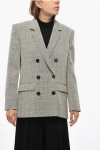Isabel Marant Double-breasted Madine Blazer With District Check Motif In Gray