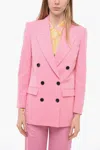 Isabel Marant Double-breasted Nevim Blazer With Peak Lapel 40 Italian Size In Pink