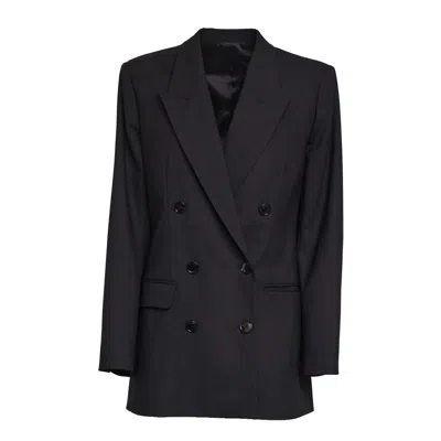 Isabel Marant Double-breasted Oversized Blazer With Pointed Lapels In Black