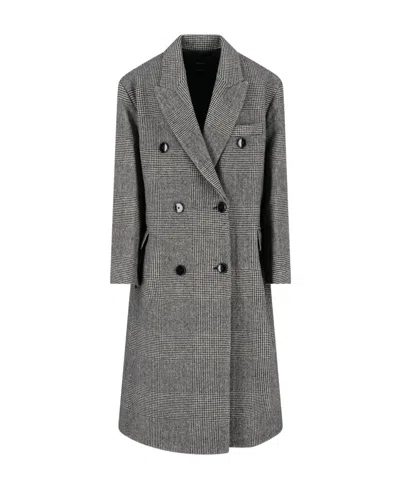 Isabel Marant Double-breasted Puppytooth Coat In Gray