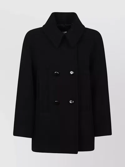 ISABEL MARANT DOUBLE-BREASTED SHORT WOOL COAT BUTTONS