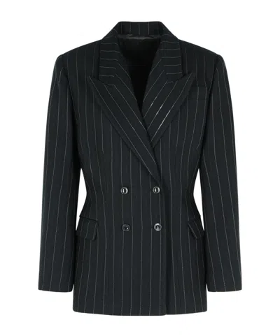 Isabel Marant Striped Blazer In Black