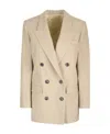 Isabel Marant Double-breasted Virgin-wool Blazer In Nude