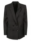 Isabel Marant Double-breasted Tailored Jacket With Notched Lapel In Black